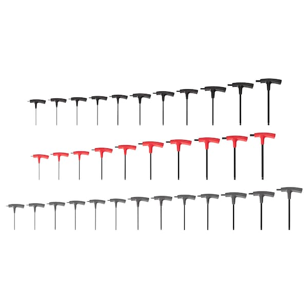 Ball End Hex and Star T-Handle Key Set, 34-Piece (5/64-3/8 in., 2-10 mm, T6-T50)